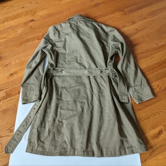 SEE BY CHLOE Military Cargo Safari Belted Trench Jacket - Green - Size 4 Small - Picture 2 of 12